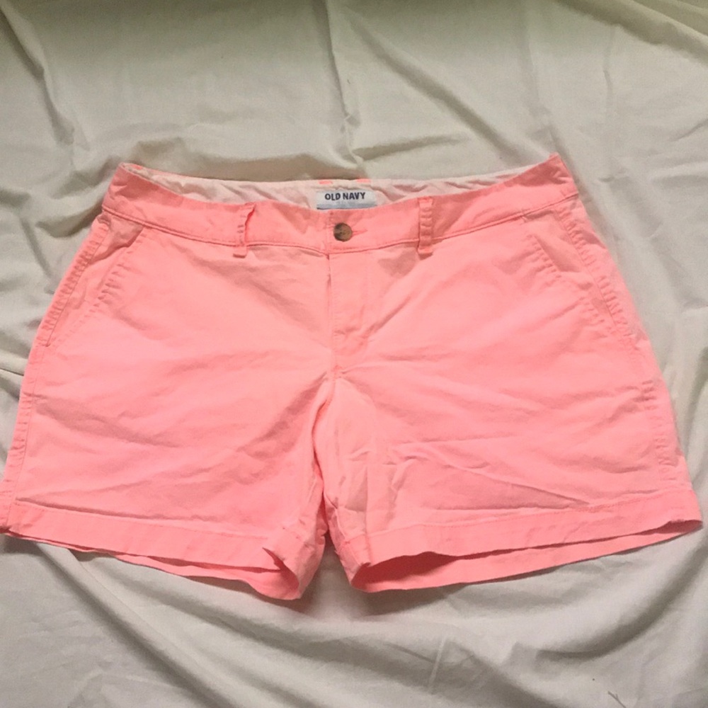Women’s Old Navy 5” Chino Shorts Neon Coral Orange